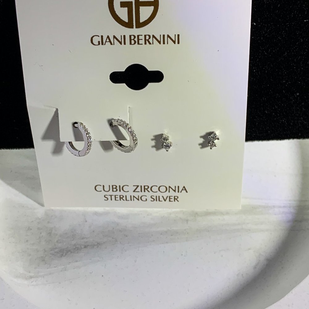 Cubic Zirconia Sterling silver earring set